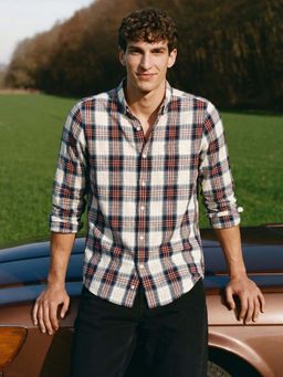 The Indian Garage Co - Men Slim Fit Checks Multi-Color Casual Shirt