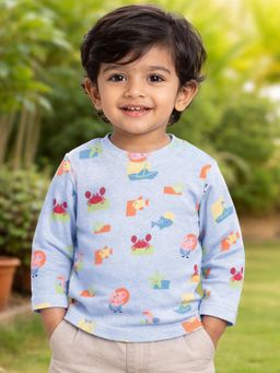 Mi Arcus - Peppa Pig Print Full Sleeves T Shirt- Blue