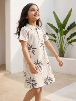 ANTHRILO - Garden Off White Girls Summer Polo Dress