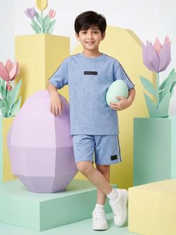 ANTHRILO - Cool Blue Boys Oversized Summer T-Shirt And Shorts