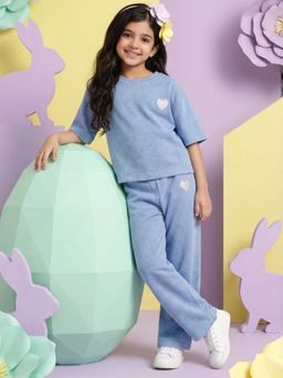 ANTHRILO - Cool Blue Summer Heart Oversized T-Shirt And Pant