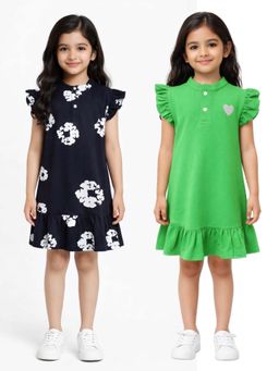ANTHRILO - Pop And Heart Girls Dresses (Pack of 2)