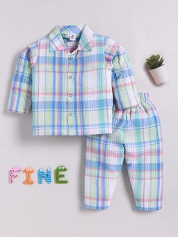Clt.s - Multi-Color Cotton Checked Full Sleeve Shirt And Pyjama