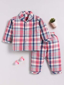 Clt.s - Multi-Color Cotton Checked Full Sleeve Shirt And Pyjama