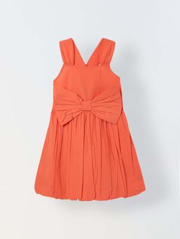 Spunkies - Girls Orange Sleeveless A-Line Dress