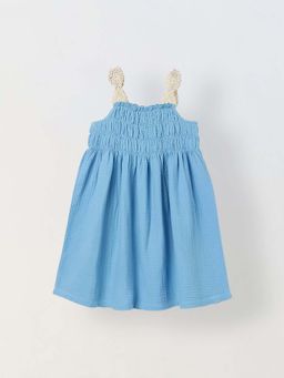 Spunkies - Girls Blue Lace Sleeveless A-Line Dress