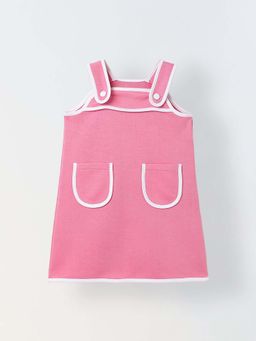 Spunkies - Girls Pink Solid Sleeveless A-Line Dress