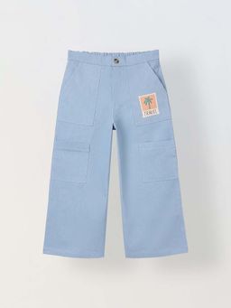 Spunkies - Girls Blue Graphic Print Trousers