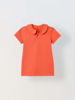 Spunkies - Girls Orange Solid Polo T-Shirt