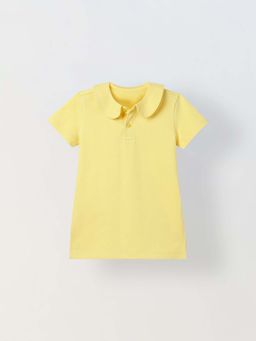 Spunkies - Girls Yellow Solid Polo T-Shirt