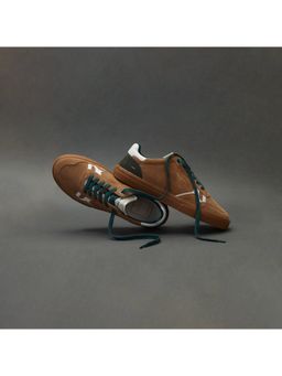 Pepe Jeans - Men Brown Suede Leather Sneakers with Anti-Skid Rubber Sole