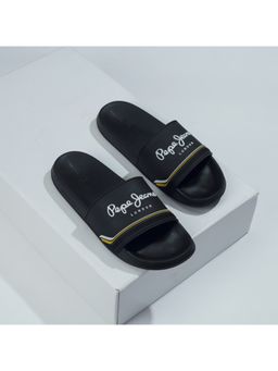 Pepe Jeans - Men Black Slider with Arch Fit Footbed