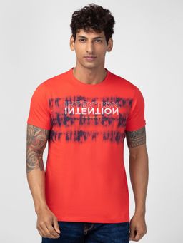 Spykar - Coral Round Neck Half Sleeves Blended T-Shirt For Men