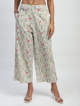 Global Republic - Womens Cotton Bird Print Loose Fit Trouser