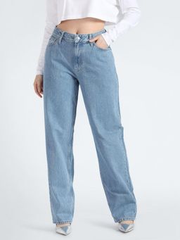 Calvin Klein - Light Wash Straight Fit Mid Rise Jeans
