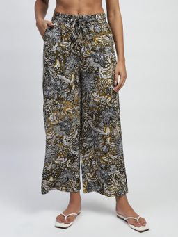 Global Republic - Womens Rayon Floral Print Loose Fit Trouser