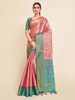 Mimosa - Women'S Kanjivaram Art Silk Saree With Unstiched Blouse