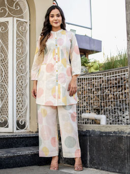 Sindh Fashion - Cream Semi Cotton Printed Co-Ord (Set of 2)