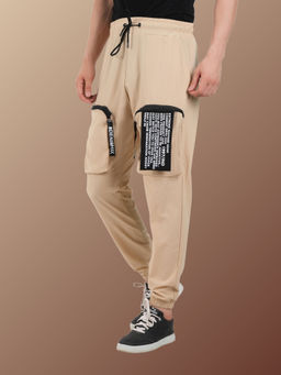 BOTABOCHI - Men Beige Original Cargo Pockets Joggers