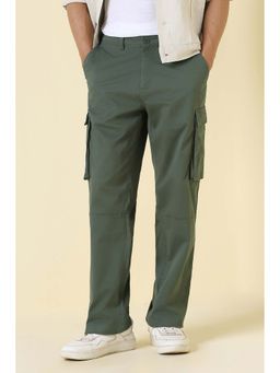 Allen Solly - Men Olive Solid Casual Trouser