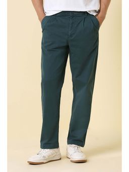 Allen Solly - Men Teal Solid Casual Trouser
