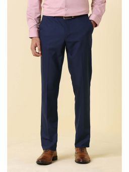 Allen Solly - Men Navy Blue Solid Formal Trouser