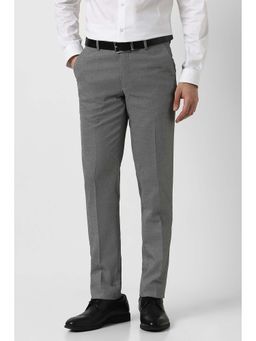 Peter England - Men Grey Dots Formal Trouser