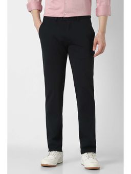 Peter England - Men Black Solid Formal Trouser