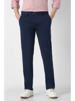 Peter England - Men Navy Solid Formal Trouser