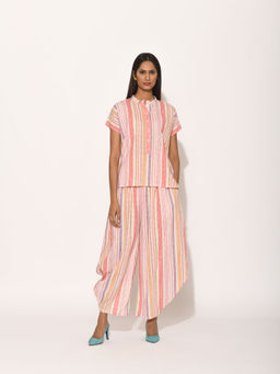 Swati Vijaivargie - Dots Pink Striped Top