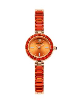 Sansi Mayo - Egyptian Stone Japanese Quartz Movement Orange Dial Analog Watch - SM-L-242-RG-RG-OR (M)