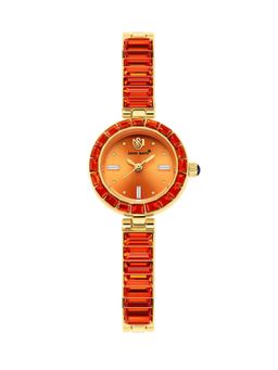 Sansi Mayo - Egyptian Stone Japanese Quartz Movement Orange Dial Analog Watch - SM-L-243-G-G-OR (M)