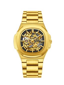 Sansi Mayo - Zeus Gold Automatic Black Dial Analog Watch - SM-M-303-G-G-GB (M)