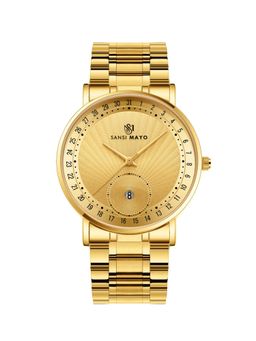 Sansi Mayo - Axis Gold Quartz Date Gold Dial Analog Watch - SM-M-306-G-G-G (M)