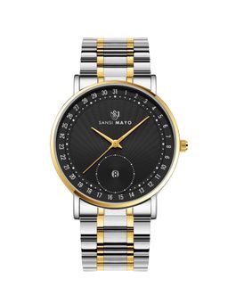 Sansi Mayo - Classic Two-Tone Stainless Steel Black Dial Analog Watch - SM-M-308-TTSG-G-B (M)