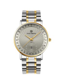Sansi Mayo - Classic Two-Tone Stainless Steel Grey Dial Analog Watch - SM-M-308-TTSG-G-GR (M)
