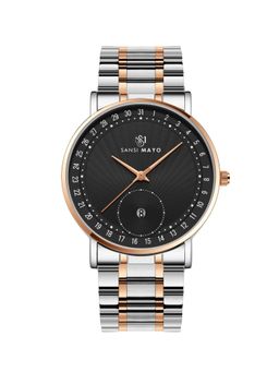 Sansi Mayo - Classic Two-Tone Stainless Steel Black Dial Analog Watch - SM-M-309-TTSRG-RG-B (M)