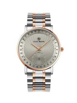 Sansi Mayo - Classic Two-Tone Stainless Steel Grey Dial Analog Watch - SM-M-309-TTSRG-RG-GR (M)