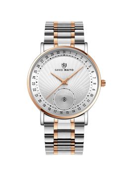 Sansi Mayo - Classic Two-Tone Stainless Steel White Dial Analog Watch - SM-M-309-TTSRG-RG-W (M)
