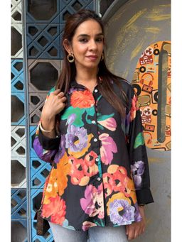 Ishnya - Black Floral Printed Shirt
