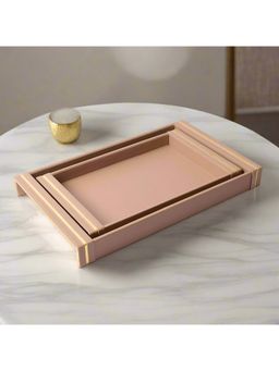 ICHKAN - Midnight Rectangle Serving Tray Beige (Set of 2)