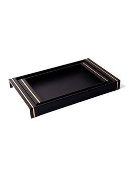 ICHKAN - Midnight Rectangle Serving Tray Black (Set of 2)
