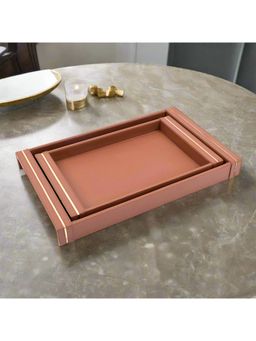 ICHKAN - Midnight Rectangle Serving Tray Brown (Set of 2)