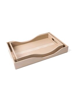 ICHKAN - Wave Rectangle Serving Tray Beige (Set of 2)