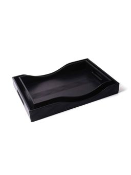 ICHKAN - Wave Rectangle Serving Tray Black (Set of 2)