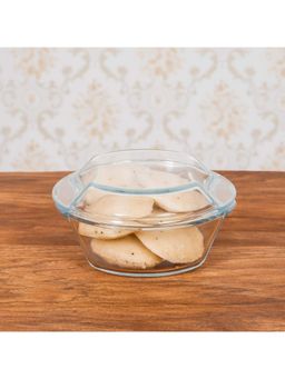 Femora - Borosilicate Serving Bowl Casserole Set, Glass Bowl with Lid, Round (1500ML)