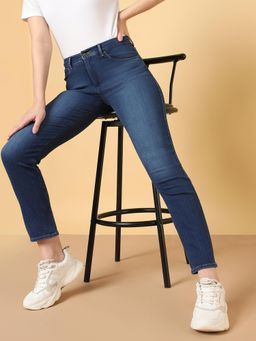 Wrangler - Blue Slim Fit High Rise Light Fade Jeans