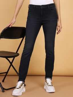 Wrangler - Navy Blue Skinny Fit Mid Rise Jeans