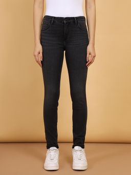 Wrangler - Grey Skinny Fit Mid Rise Light Fade Jeans