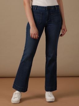 Wrangler - Blue Flared Fit High Rise Jeans